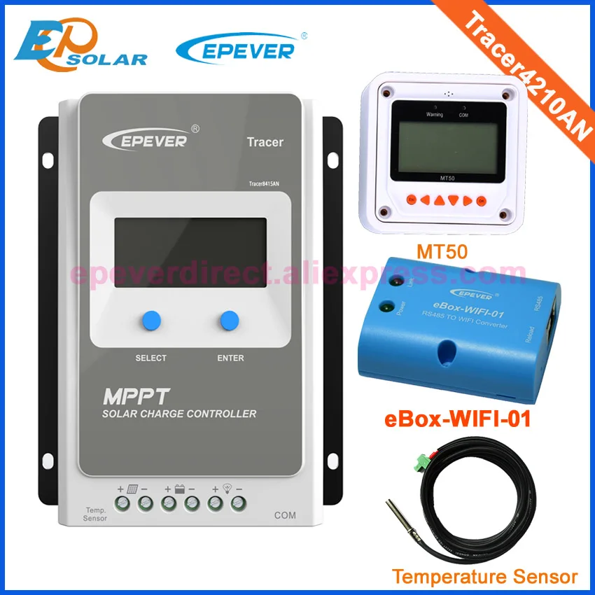 Wi Fi box и датчик температуры EPEVER контроллер солнечной батареи tracer4210AN MPPT фотолампа