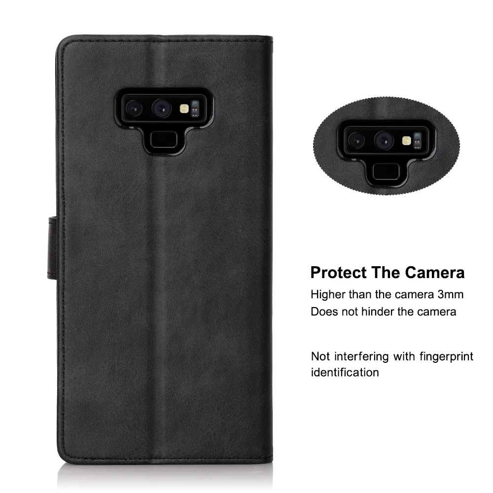 Чехол-книжка для samsung Galaxy Note 9, кожаный защитный чехол s, роскошный противоударный стоячий чехол с отделением для карт