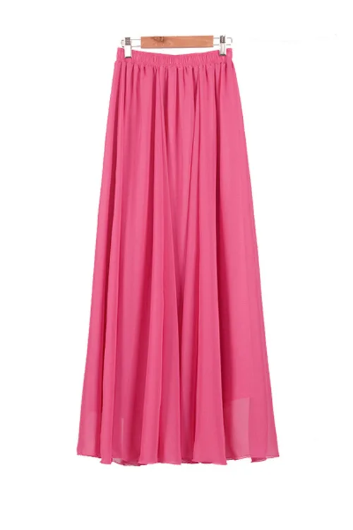 Винтажные макси юбки, женские, одноцветные, Boho, шифон, Saia Longa, летние, vestidos, тюлевые, повседневные, Jupe, длинные юбки, женская одежда, Faldas