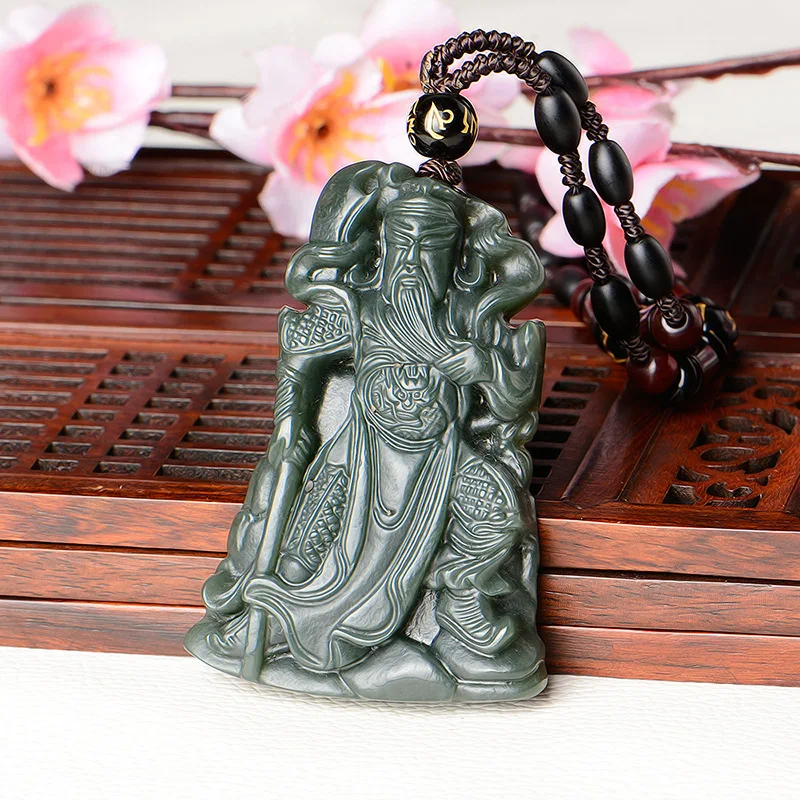 Подлинное и Tian Yuqingyu мужское ожерелье Guangong кулон этот пожизненный Guanyu Wucai God