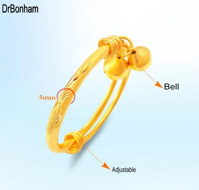 Невыцветающий детский браслет с колокольчиком ювелирные изделия покрытый