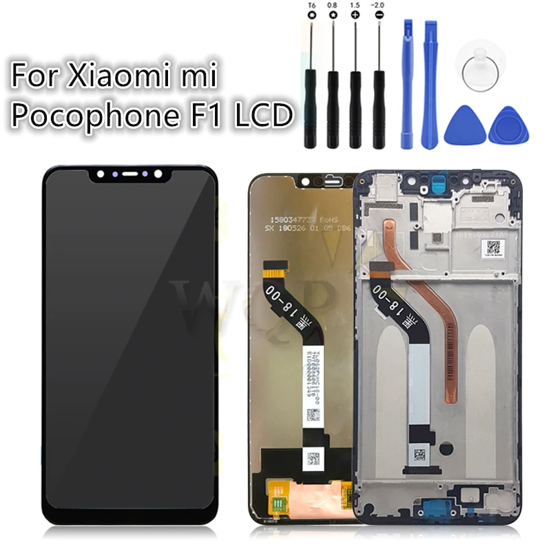ЖК-дисплей для Xiaomi poco F1 дигитайзер сенсорного экрана в сборе xiaomi mi Pocophone с рамкой |