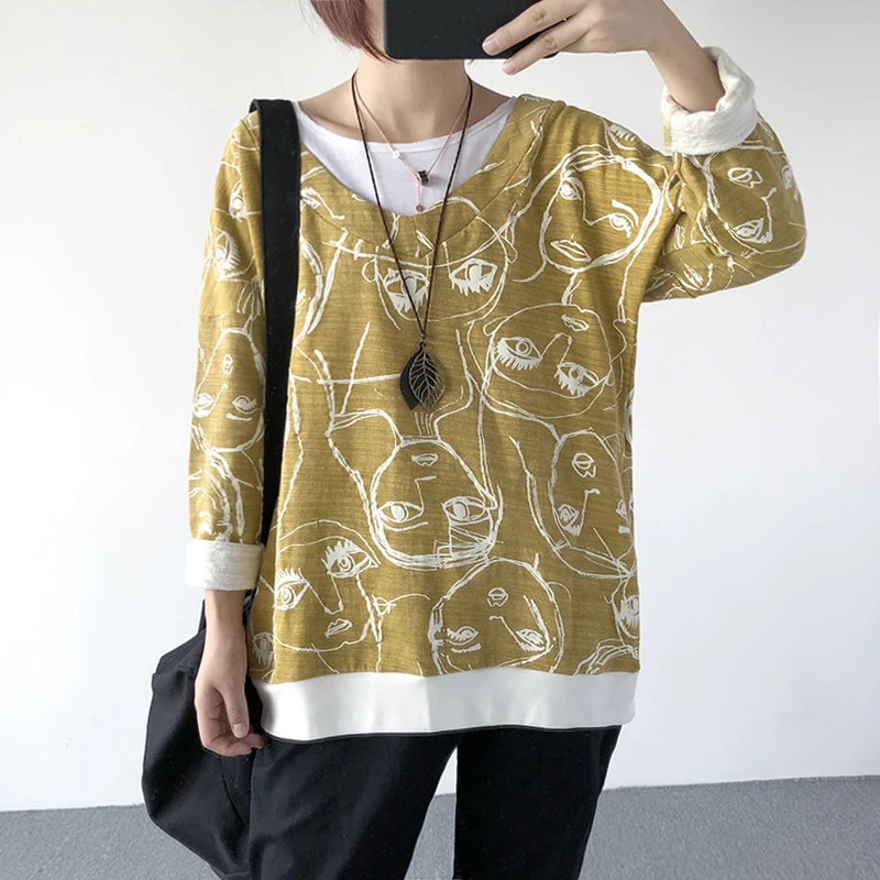 Футболка женская хлопковая Повседневная Новая Стильная трикотажная свободная