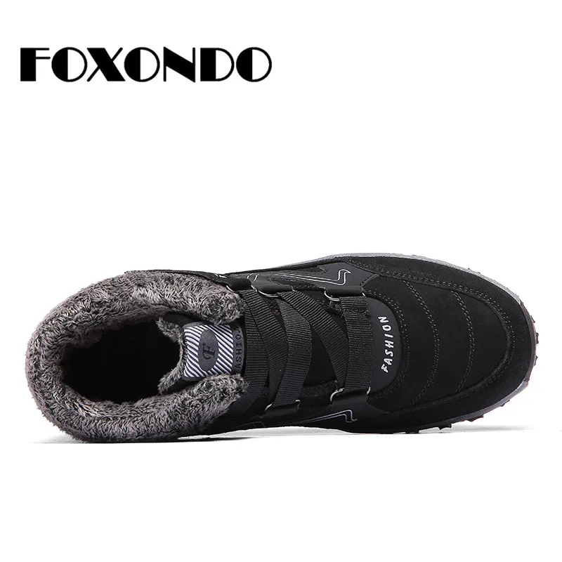 FOXONDO/2019 г. зимние женские ботинки замшевые Теплые ботильоны с толстой подошвой