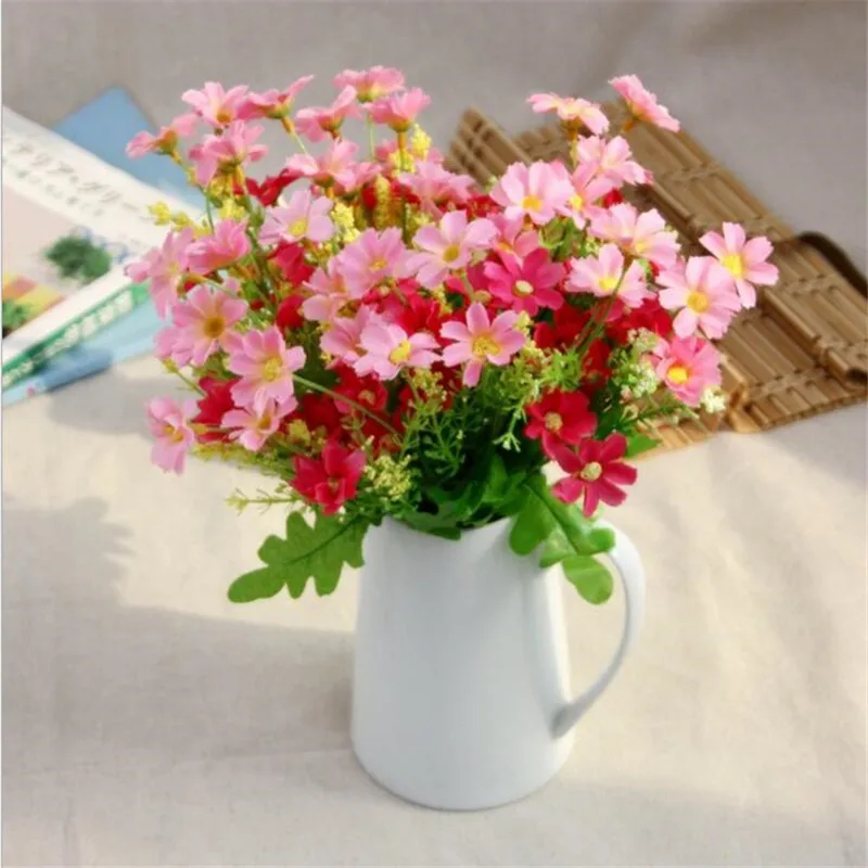 Шелк искусственная Хризантема искусственные цветы букет для дома Свадебная