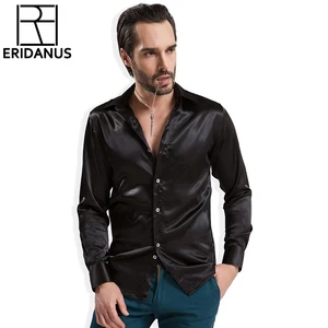 Рубашка мужская шелковая, с длинным рукавом, тонкая, дышащая, цветная, весна 2016