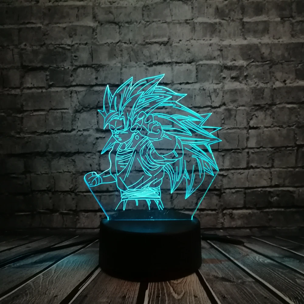3D светодиодный USB настольная лампа мультяшный Жемчуг дракона фигурка Бог супер