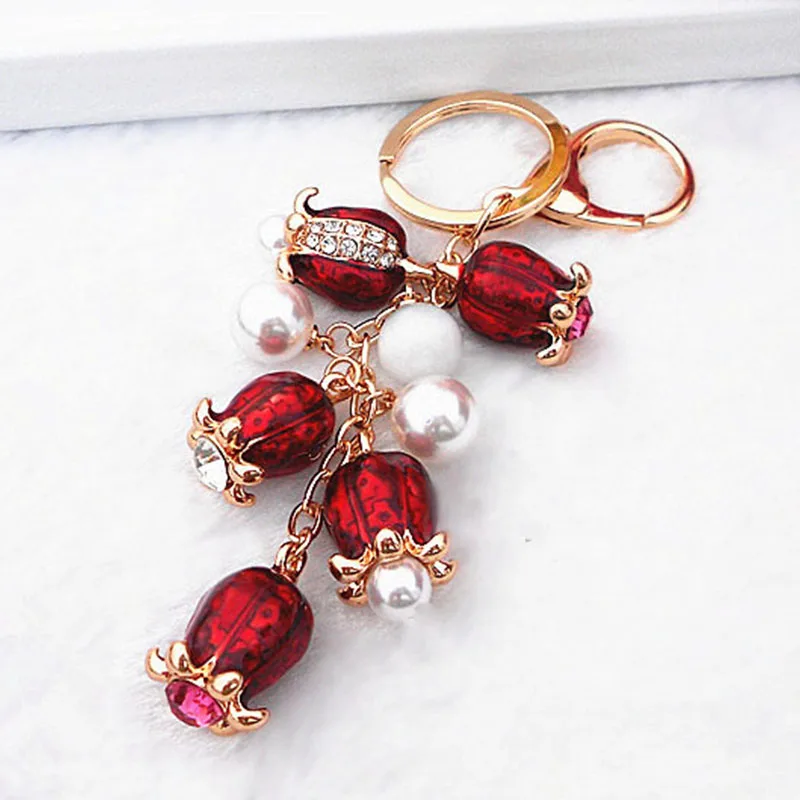 RE Crystal Rhinestone Подарочный сплав брелок для ключей Женская сумочка автомобильный