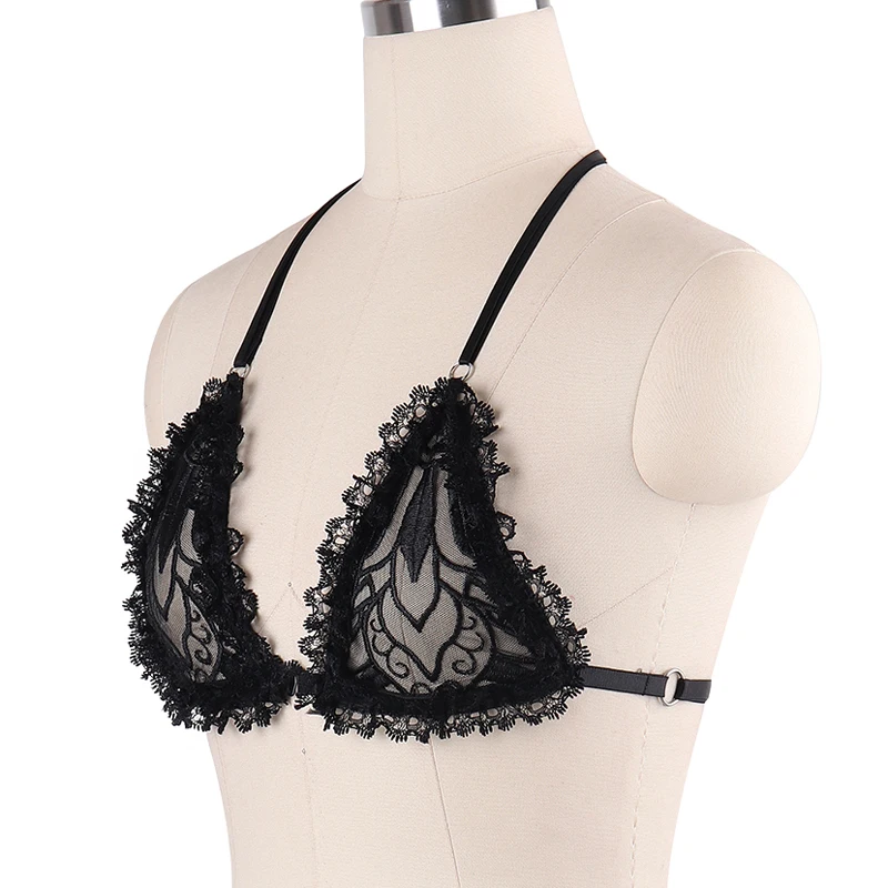 Женский Фетиш-Бюстгальтер с вышивкой и ремнями на поясе | Женская одежда