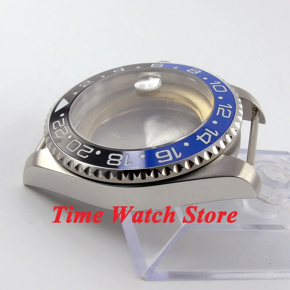 43 мм чехол для часов Sub сапфировое стекло черный синий керамический Безель из