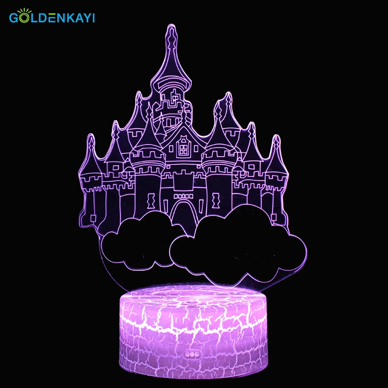 Оригинальность ночные светильники 3D город неба LED атмосфера животных настольная