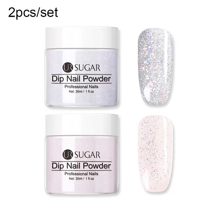 2pcs set3 Ur Sugar 30 мл Dip пудра для ногтей с блестками пигмент градиентный французский хром маникюр Дизайн ногтей погружение пыли порошок без лампы лечения - Цвет: 2pcs set3