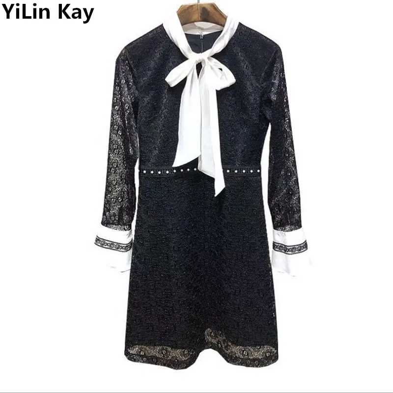 Женское платье с длинным рукавом YiLin Kay кружевное для вечеринок 2019|Женские платья|