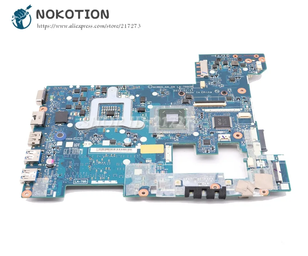 Материнская плата NOKOTION для ноутбука Lenovo G480 QIWG5_G6_G9 LA-7982P материнская 14 дюймов HM76 UMA