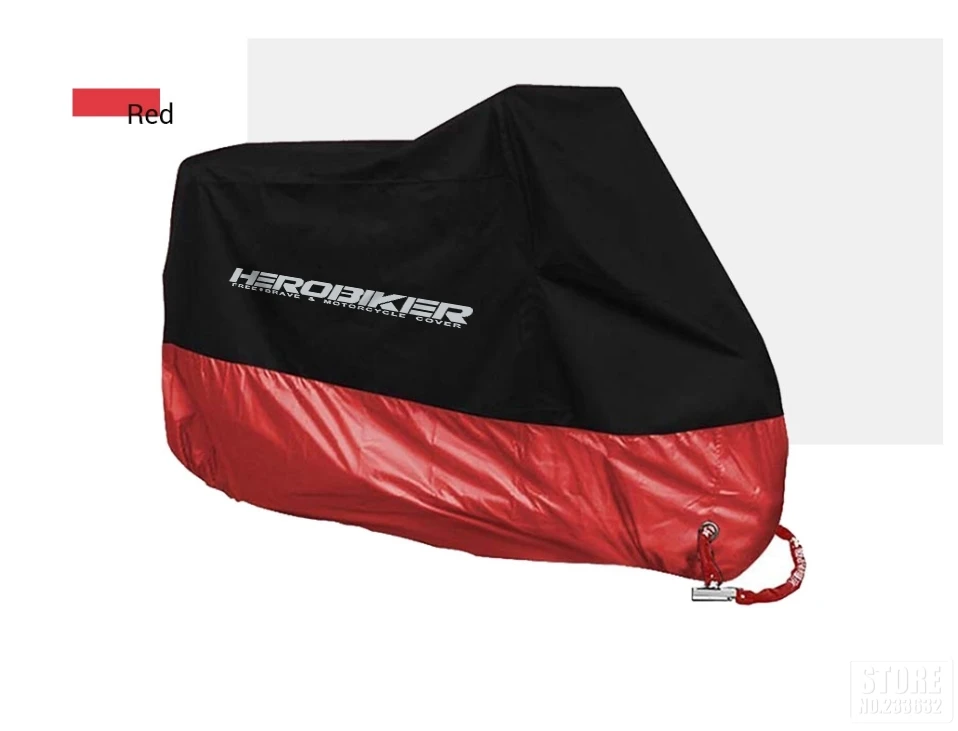 HEROBIKER мотоциклетный чехол для улицы с УФ-защитой для скутера, чехол для велосипеда, водонепроницаемый пылезащитный чехол для мотоцикла, чехол для дождя, дизайн с замком и отверстиями для помещений