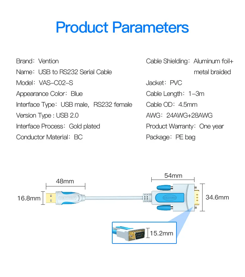Vention USB к DB9 RS232 последовательный кабель адаптер USB COM порт DB9 контактный кабель RS232 для Windows 7 8 10 XP Mac OS X принтер светодиодный POS 2 м
