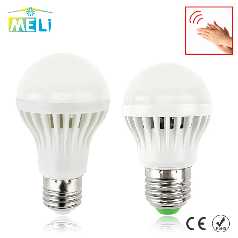 LED E27 Bulb Sound Sensor Lampada Smart Light For Stairs Or Doorway Lighting 220V 3W 5W 7W Voice Control | Лампы и освещение