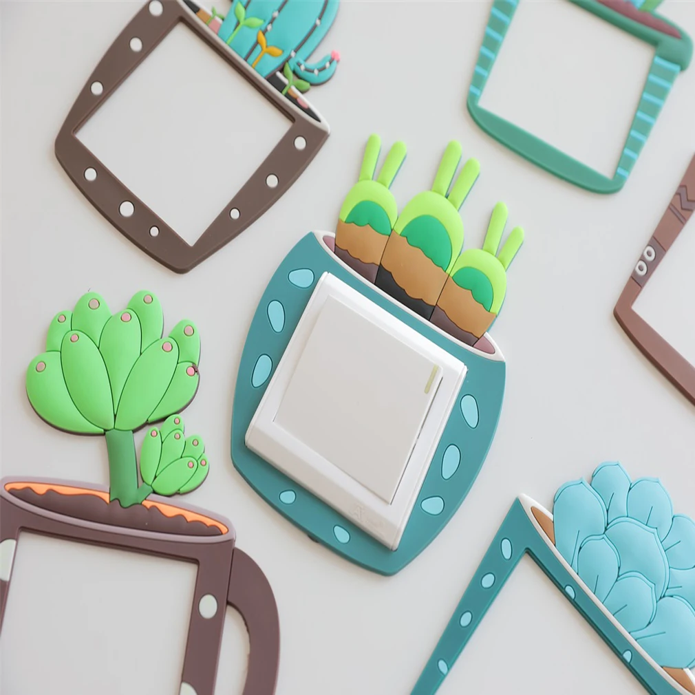 Faroot Fashion Cute Cartoon Home Luminous 3D Switch Wall Stickers Night Light Bedroom Fluorescent Sticker | Дом и сад