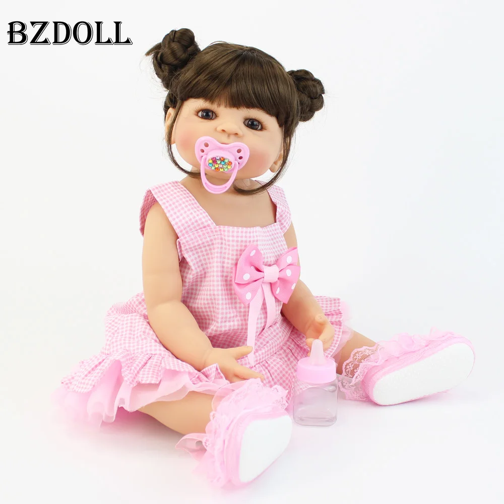 

55 см силиконовый винил Reborn Baby Doll, игрушки для девочек, новорожденный малыш, живой, подарок на день рождения, ребенок, игрушка