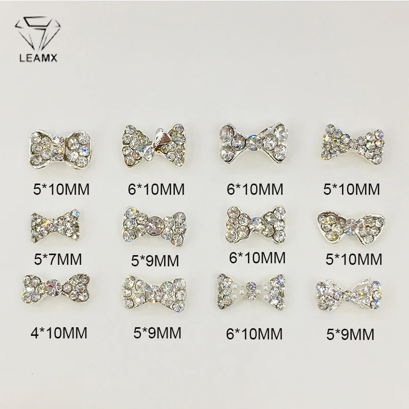 

LEMAX Mix/Box Rhinestone Bow Nails Art Decorations 3D Crystal Bow Tie Metal Nail Jewelry Accessories DIY Nail Tips Manicure L477
