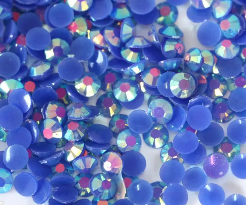 2 мм 3 4 5 6 DIY Bling Deep Blue Jelly AB Стразы ручной работы Flatback Смола камень для одежды и