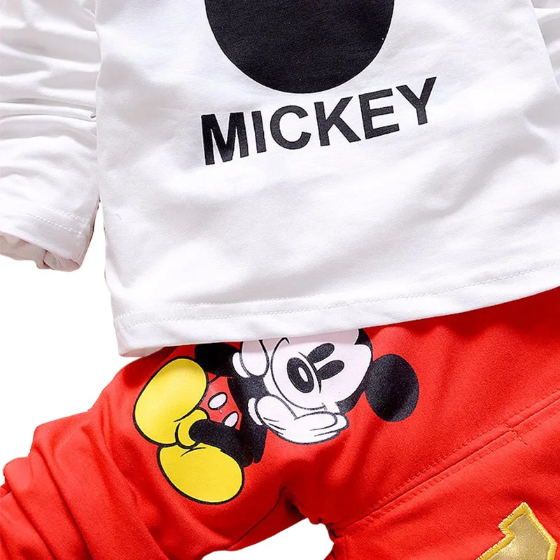 Рождественская одежда Disney для маленьких мальчиков наборы блузок Осенние Топы на