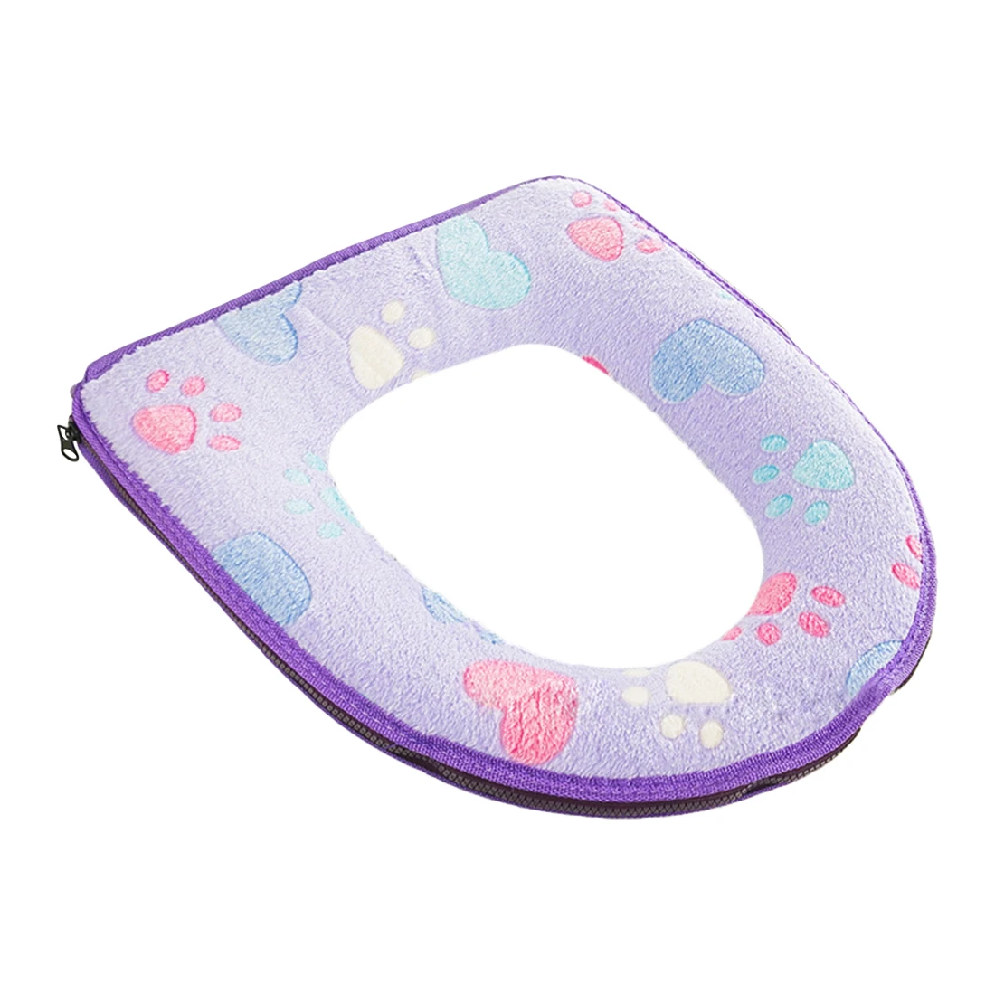 Purple 1pc Новая мягкая подушка с рисунком когтя для кошки, один/два предмета, удобный бархатный коралловый чехол для унитаза для ванной комнаты, моющийся табурет - Цвет: Purple 1pc