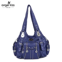 2019 High Designer Washed Leather Multi Function Large Messenger Crossbody Bags Chic Travel Shopping Sling Tote Shoulder Bags