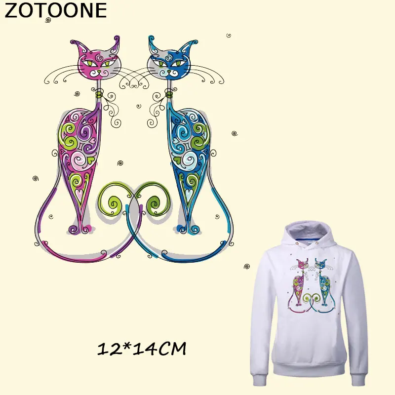Переводная нашивка ZOTOONE для утюга моющаяся одежды с принтом кошки на футболке