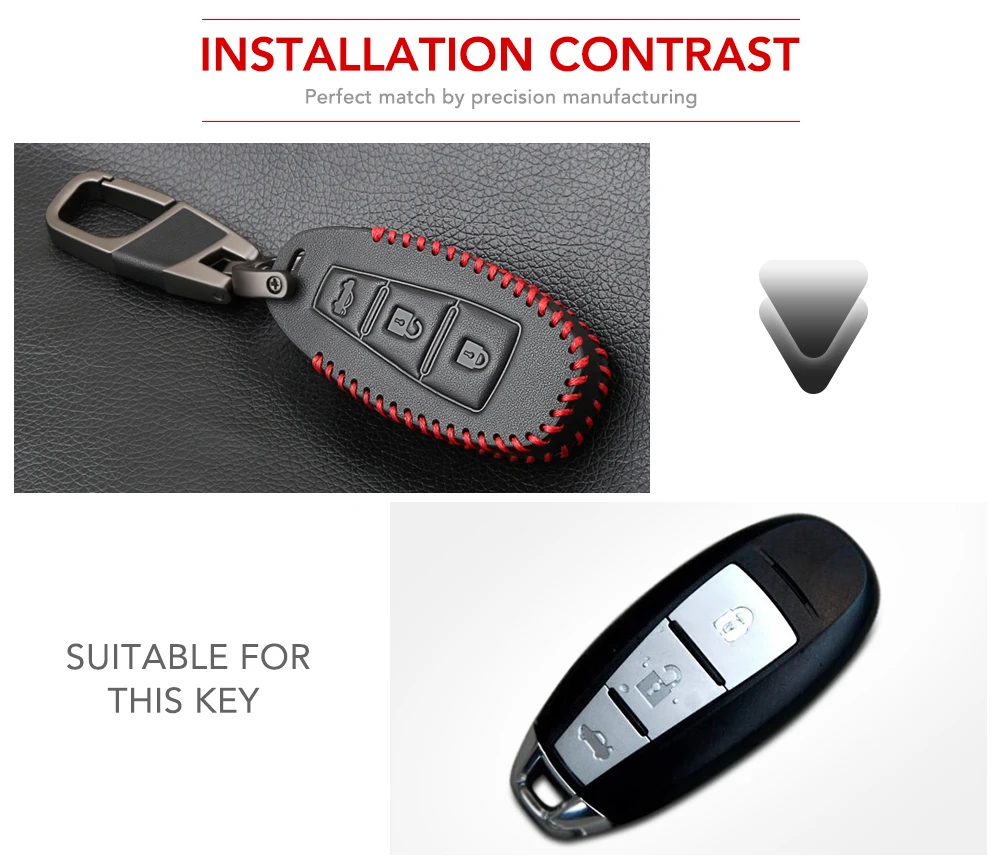 Genuine Leather Car Key Fob Cover case wallet exclusive For Suzuki Grand Vitara Ignis Liana Samurai Swift Sx4 Auto key | Автомобили и
