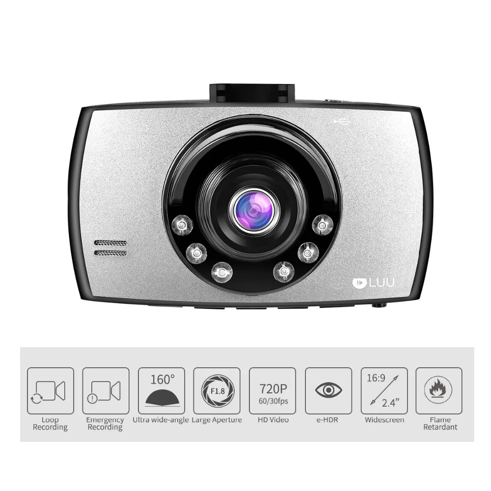 Автомобильный видеорегистратор LUU HD 720 P скрытый 2 4 дюйма ночное видение Цифровое