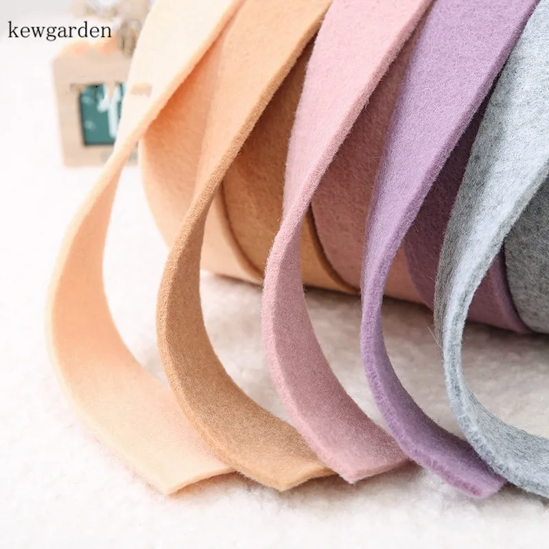 Kewgarden Handmade Tape Wool Felt Fabric Ribbons DIY Bowknot Flower Ribbon 50MM 2&quot Accessories Gift Bouquet 5 Meters | Дом и сад