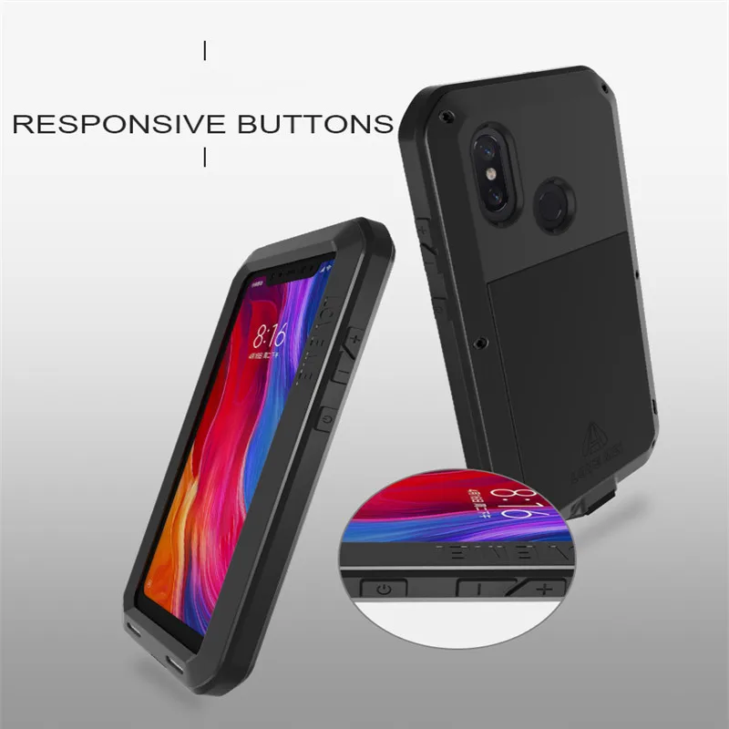 LOVE MEI металлический водонепроницаемый чехол для Xiaomi mi 8 противоударный телефона