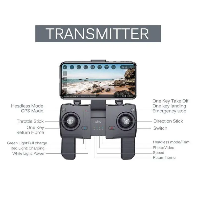 Квадрокоптер SJRC Z5 с HD 720 P/1080 P камерой GPS Дрон 2 4G/5G Wi-Fi FPV удерживает высоту режим