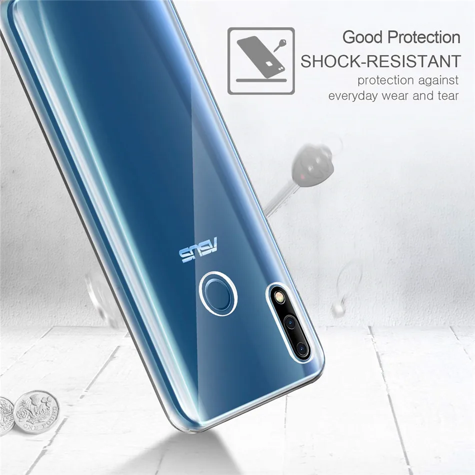 Чехол для Asus Zenfone Max ZB633KL / Pro M2 ZB631KL мягкие прозрачные чехлы из ТПУ с закаленным