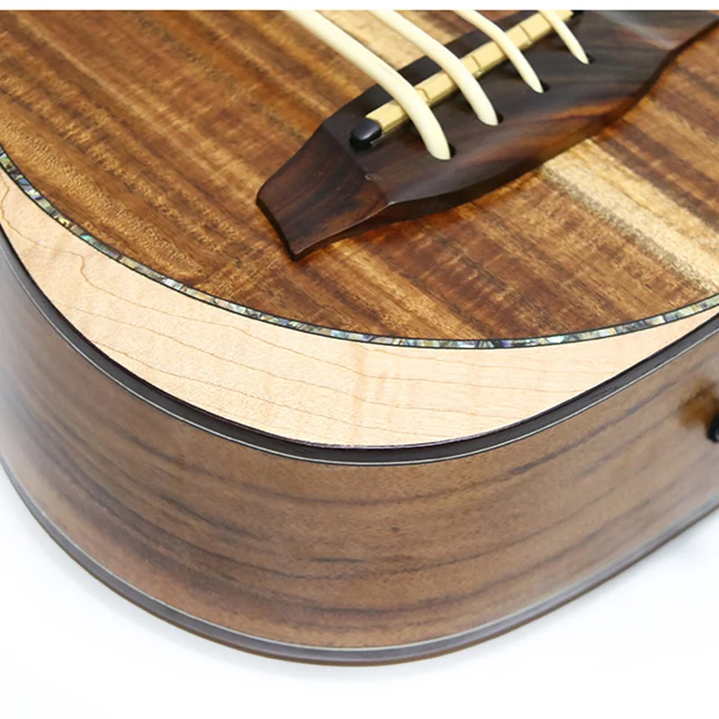 Электрическая твердая Акация укулеле бас Fretless 30 дюймов гитара 4 струны мини УКУ