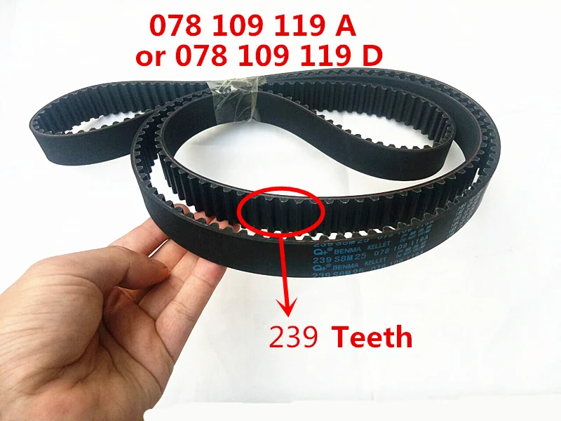 

1991-1997 239 teeth Timing Belt Fit for AUDI A4 A6 A8 80 100 C4 2.6 2.8 078109 119D 078109119A