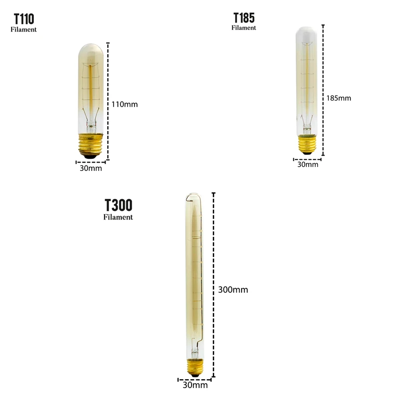 Лампа Эдисона E27 T300 Ampoule винтажная лампа накаливания домашняя декоративная