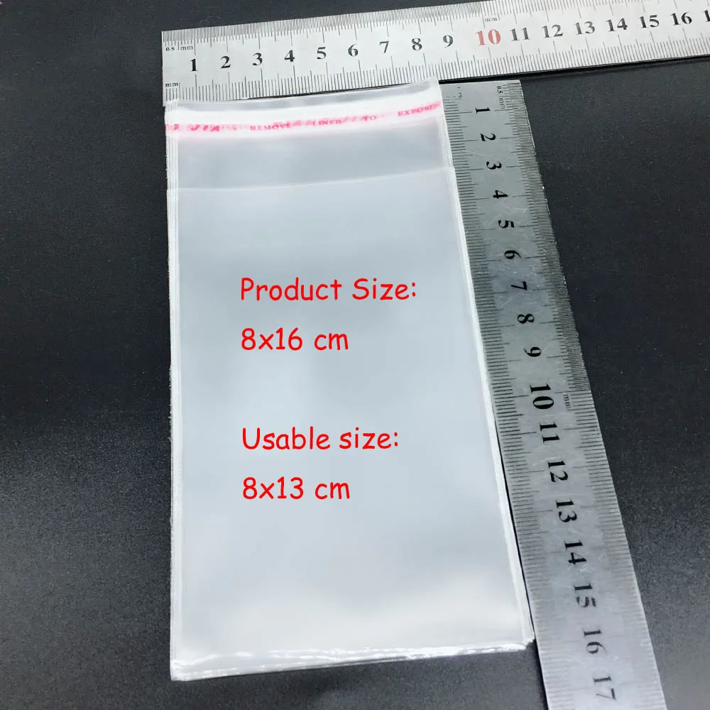 50pcs 8x16cm Горячая 14 размеры ширина 8 см самозапечатывающийся пакет, который можно закрыть прозрачный пакет поли пластиковый пакет из пенополиуретана с открытыми порами 30/50 шт - Color: 50pcs 8x16cm