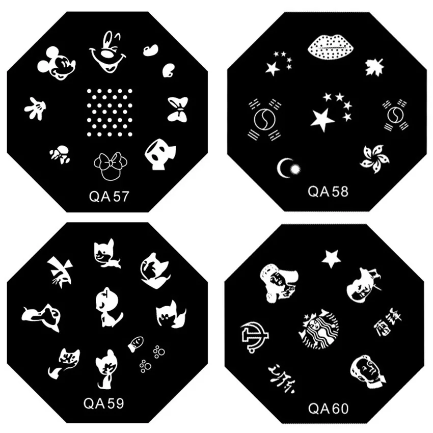 

60 Patterns Stainless Steel Nail Art Image Stamp Stamping Template Printing Plate Stencils 3d nail Mold