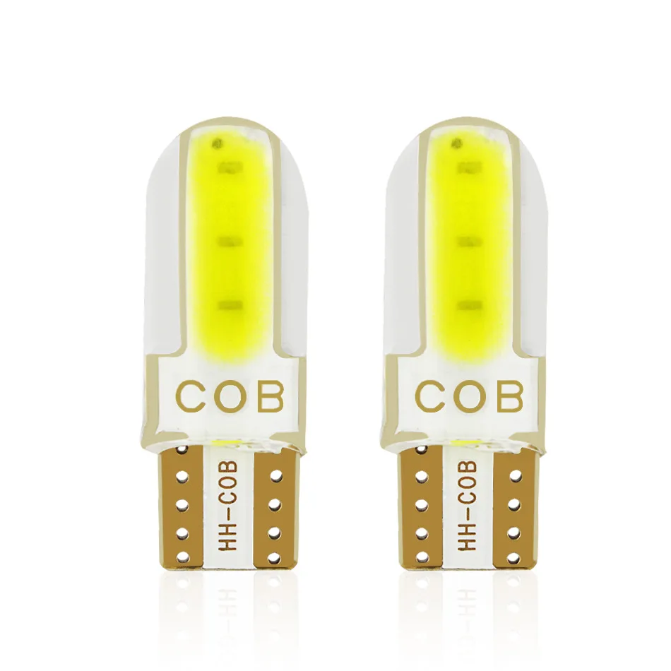 10 шт. T10 COB 3W w5w 194 168 Автомобильный светодиодный силиконовый габаритный фонарь 6SMD