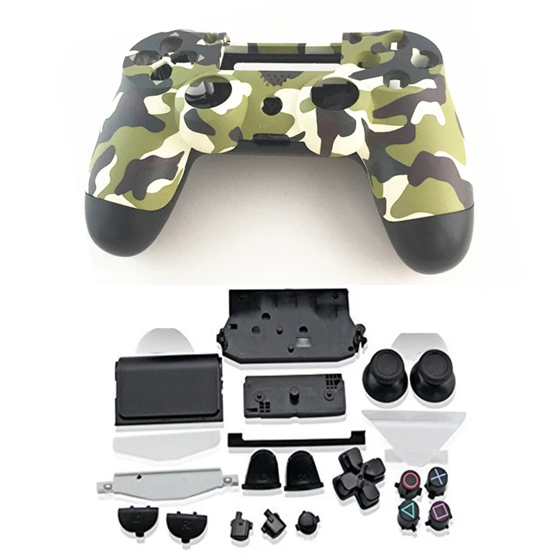 PS4 полный корпус контроллер оболочки чехол Mod комплект кнопок для Playstation 4 Dualshock 4 PS 4 V1 Замена камуфляж зеленый