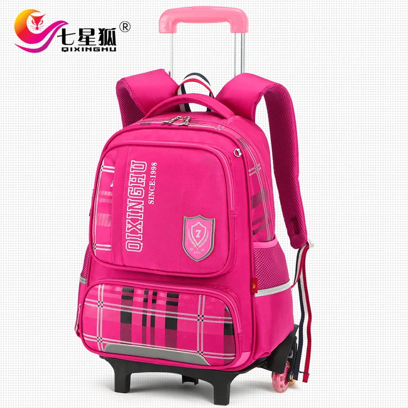 Trolley School Bags Kids Backpack With Wheel Stair Children's Schoolbags kids Wheeled Book Bag For boys girls Mochilas | Багаж и сумки