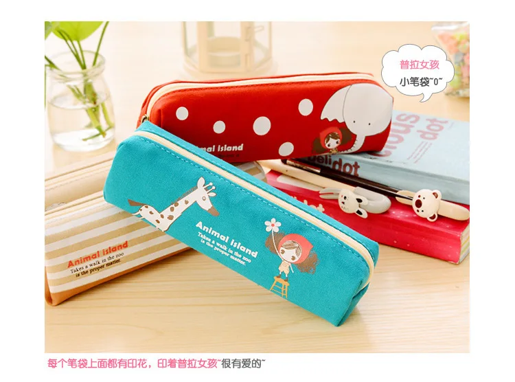 Простая Холщовая Сумка для ручек/Сумка карандаш девушек в стиле ретро с милым