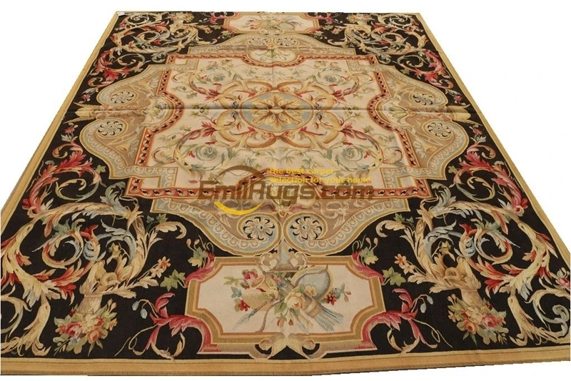 

Aubusson - Vintage Wool Floral Carpet Woven French Country Decor Rectangle Carpet Chinese Wool Carpets