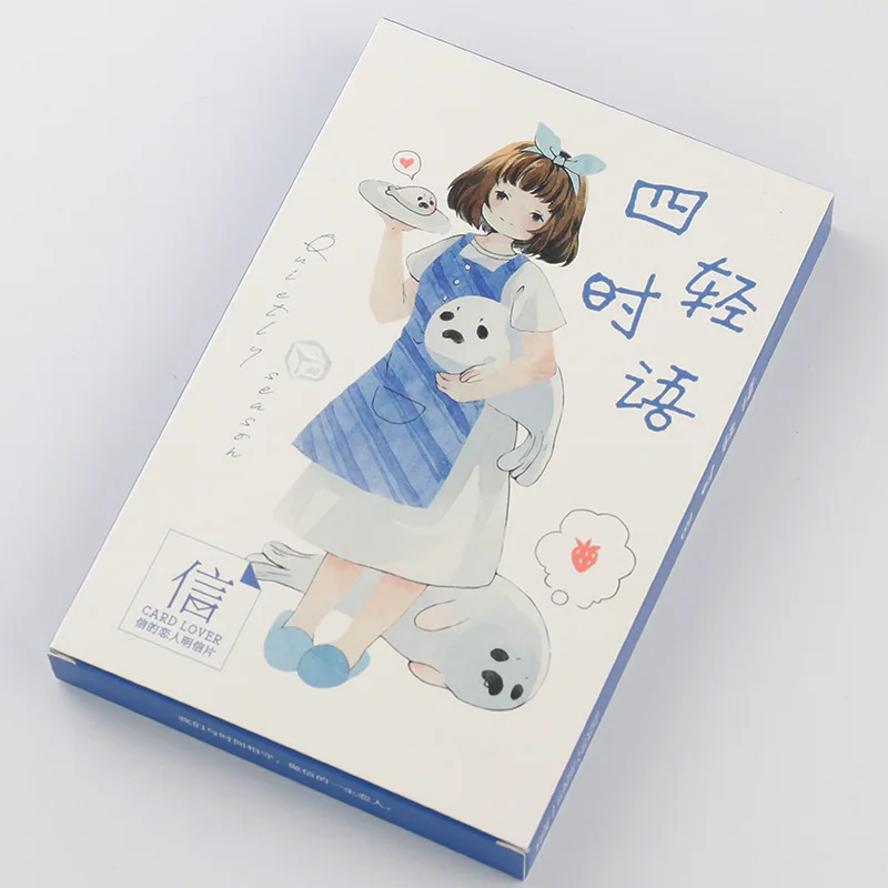 

30 Sheets/Set Four Seasons Girl Postcard/Greeting Card/Message Card/Birthday Letter Envelope Gift Card