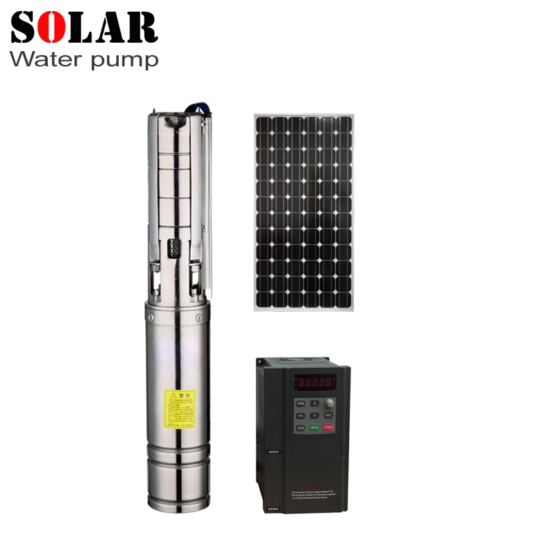 Stainless steel impeller permanent magnet synchronous motor submersible dc solar water pump 4 inch solar submersible pump china
