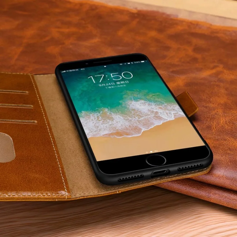 Роскошный чехол-футляр из натуральной кожи чехол для iPhone 6 6 S чехлы обложки для iPhone 6 6 S Plus