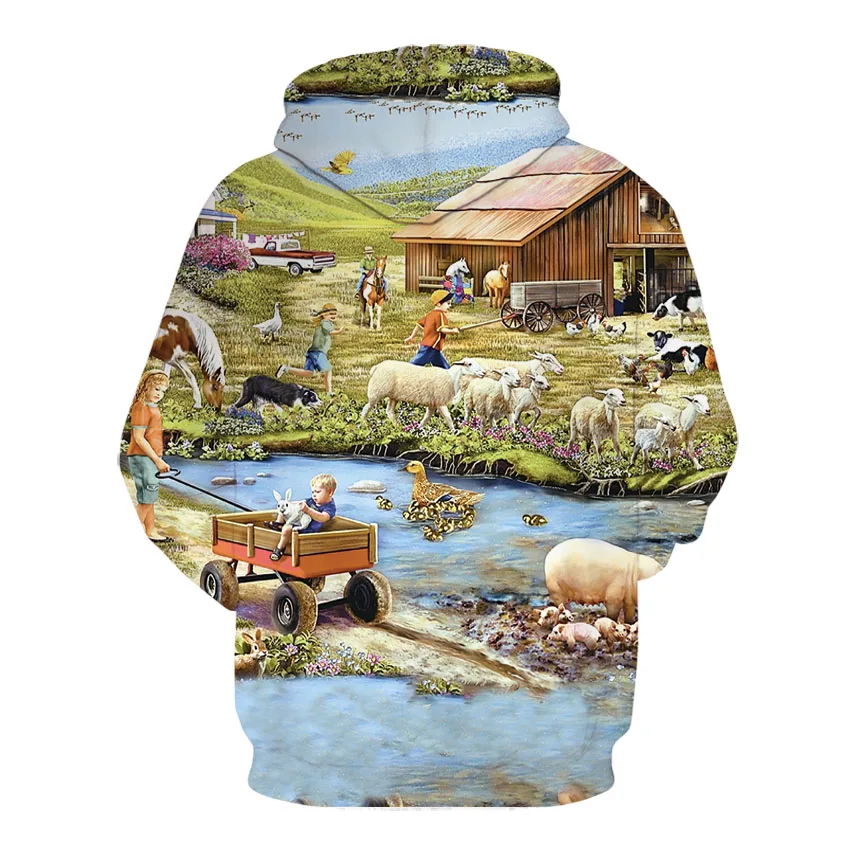 Мужская одежда холодное искусство 3D животное Странник толстовки лошадь Pritned толстовки мужские спортивные костюмы бренд Прямая поставка пуловер с капюшоном
