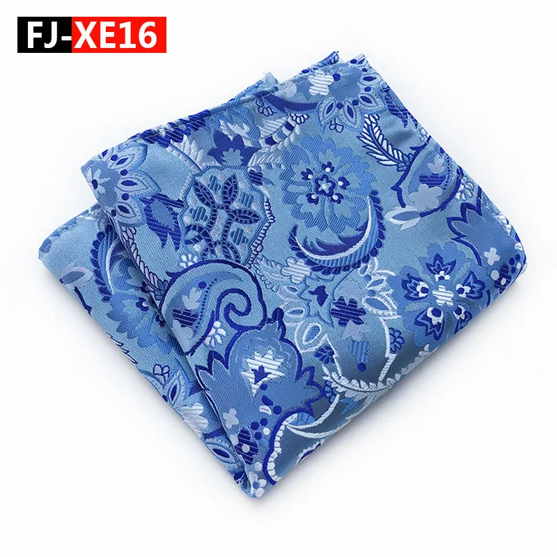 FJXE16 Мода 25*25 см мужской Карманный квадратный шелк платок корейский Пейсли точка носовой платок с цветочным узором Свадебная вечеринка подарок Пейсли дизайн - Цвет: FJXE16